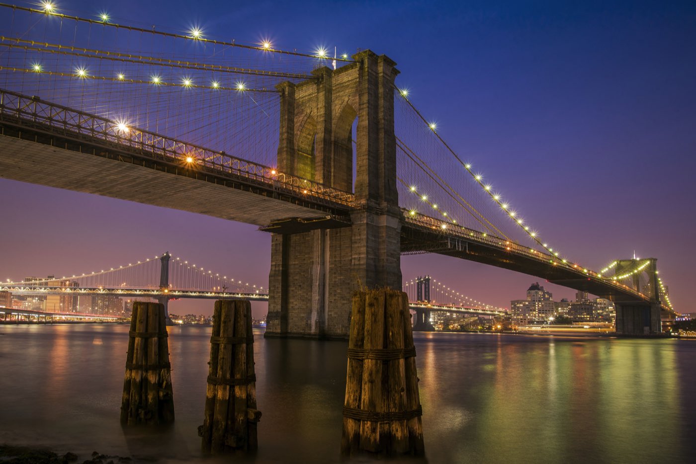 Brooklyn Bridge at dusk